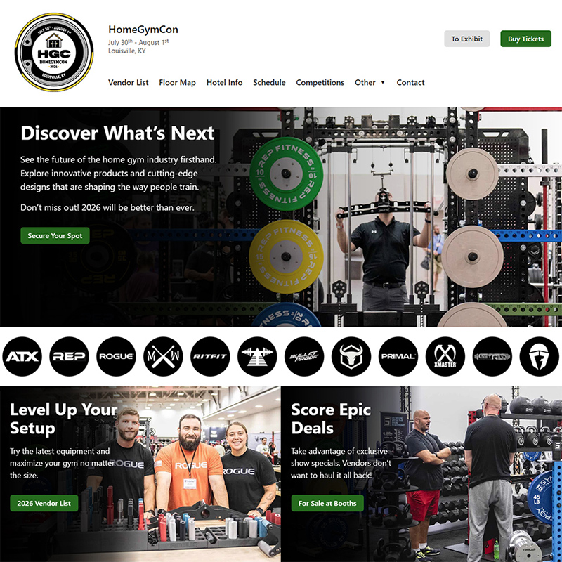 HomeGymCon.com homepage
